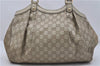 Authentic GUCCI Guccissima Sukey Shoulder Tote Bag GG Leather 211944 Gold 5263D