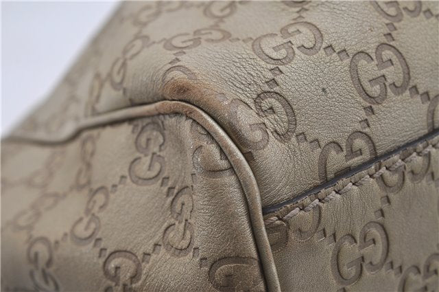 Authentic GUCCI Guccissima Sukey Shoulder Tote Bag GG Leather 211944 Gold 5263D