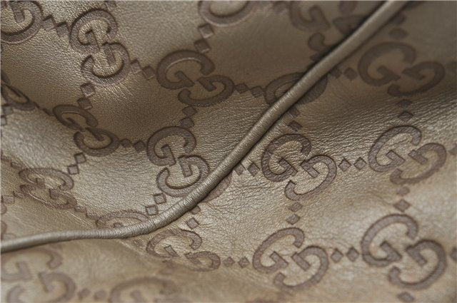 Authentic GUCCI Guccissima Sukey Shoulder Tote Bag GG Leather 211944 Gold 5263D