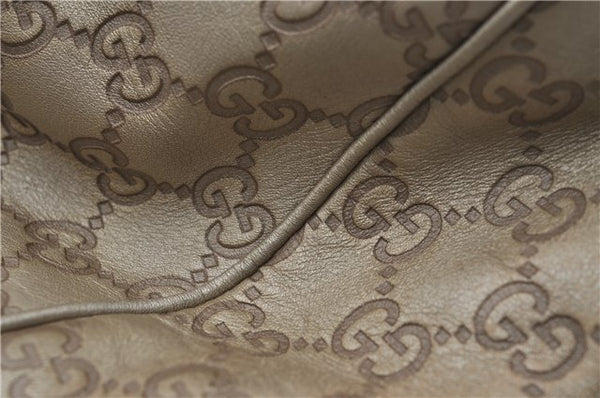 Authentic GUCCI Guccissima Sukey Shoulder Tote Bag GG Leather 211944 Gold 5263D