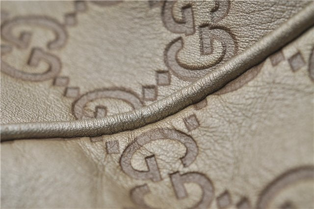 Authentic GUCCI Guccissima Sukey Shoulder Tote Bag GG Leather 211944 Gold 5263D