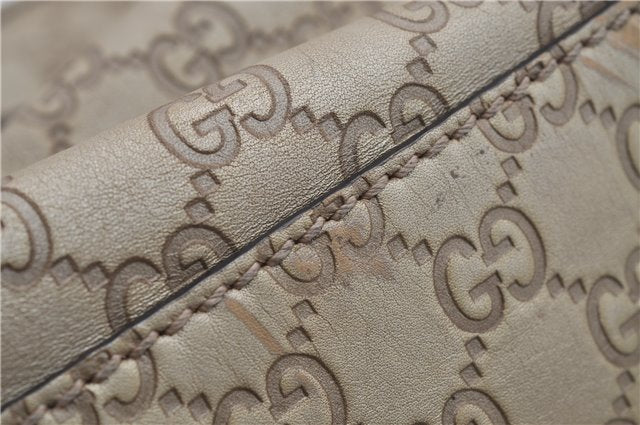 Authentic GUCCI Guccissima Sukey Shoulder Tote Bag GG Leather 211944 Gold 5263D