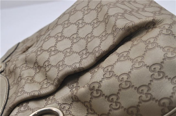 Authentic GUCCI Guccissima Sukey Shoulder Tote Bag GG Leather 211944 Gold 5263D