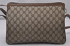 Authentic GUCCI Web Sherry Line Shoulder Cross Bag GG PVC Leather Brown 5263I