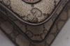 Authentic GUCCI Web Sherry Line Shoulder Cross Bag GG PVC Leather Brown 5263I