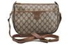 Authentic GUCCI Vintage Shoulder Cross Body Bag Purse GG PVC Leather Brown 5264I
