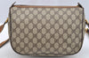 Authentic GUCCI Vintage Shoulder Cross Body Bag Purse GG PVC Leather Brown 5264I