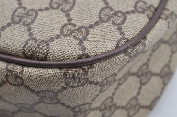 Authentic GUCCI Vintage Shoulder Cross Body Bag Purse GG PVC Leather Brown 5264I