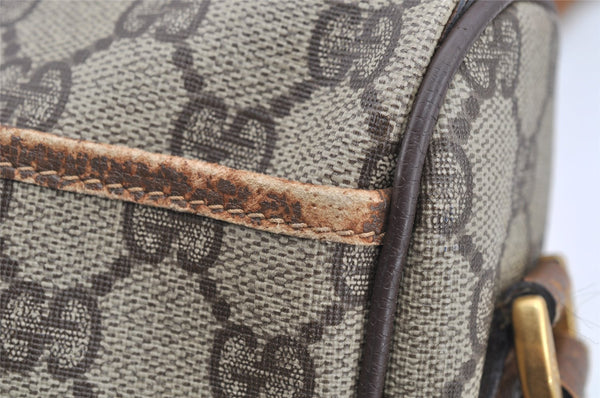 Authentic GUCCI Vintage Shoulder Cross Body Bag Purse GG PVC Leather Brown 5264I