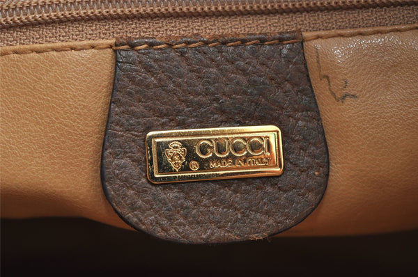 Authentic GUCCI Vintage Shoulder Cross Body Bag Purse GG PVC Leather Brown 5264I