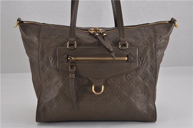 Auth Louis Vuitton Monogram Empreinte Lumineuse PM Tote Bag M93409 Brown 5265F