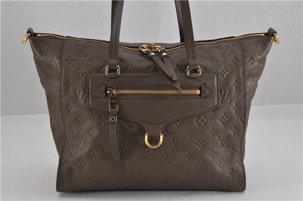 Auth Louis Vuitton Monogram Empreinte Lumineuse PM Tote Bag M93409 Brown 5265F