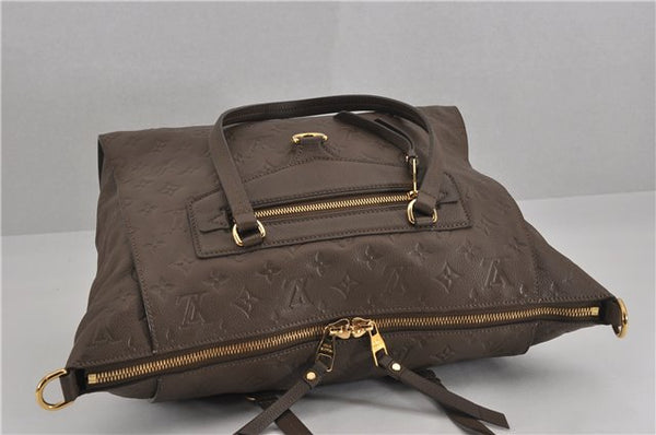 Auth Louis Vuitton Monogram Empreinte Lumineuse PM Tote Bag M93409 Brown 5265F