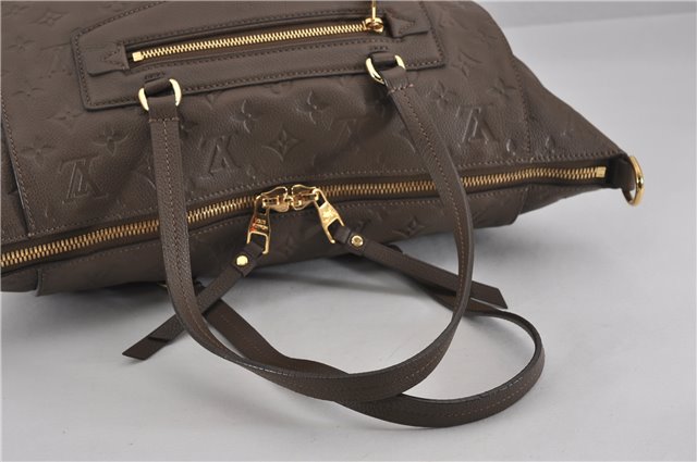Auth Louis Vuitton Monogram Empreinte Lumineuse PM Tote Bag M93409 Brown 5265F