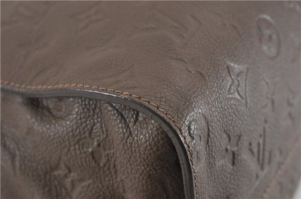 Auth Louis Vuitton Monogram Empreinte Lumineuse PM Tote Bag M93409 Brown 5265F
