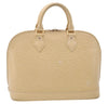 Authentic Louis Vuitton Epi Alma PM Hand Bag Ivory M5214A LV 5267E