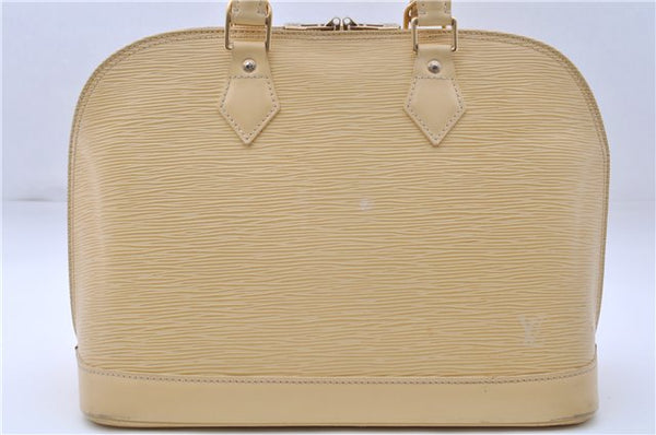 Authentic Louis Vuitton Epi Alma PM Hand Bag Ivory M5214A LV 5267E
