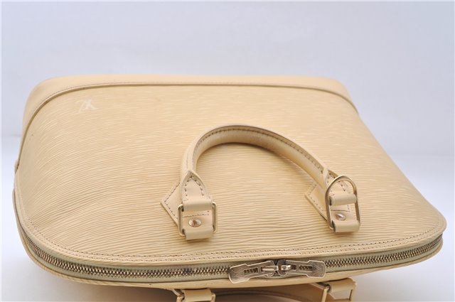 Authentic Louis Vuitton Epi Alma PM Hand Bag Ivory M5214A LV 5267E