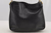 Authentic GUCCI Vintage Bamboo Shoulder Bag Purse Leather 0011638 Black 5267I