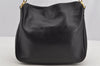 Authentic GUCCI Vintage Bamboo Shoulder Bag Purse Leather 0011638 Black 5267I