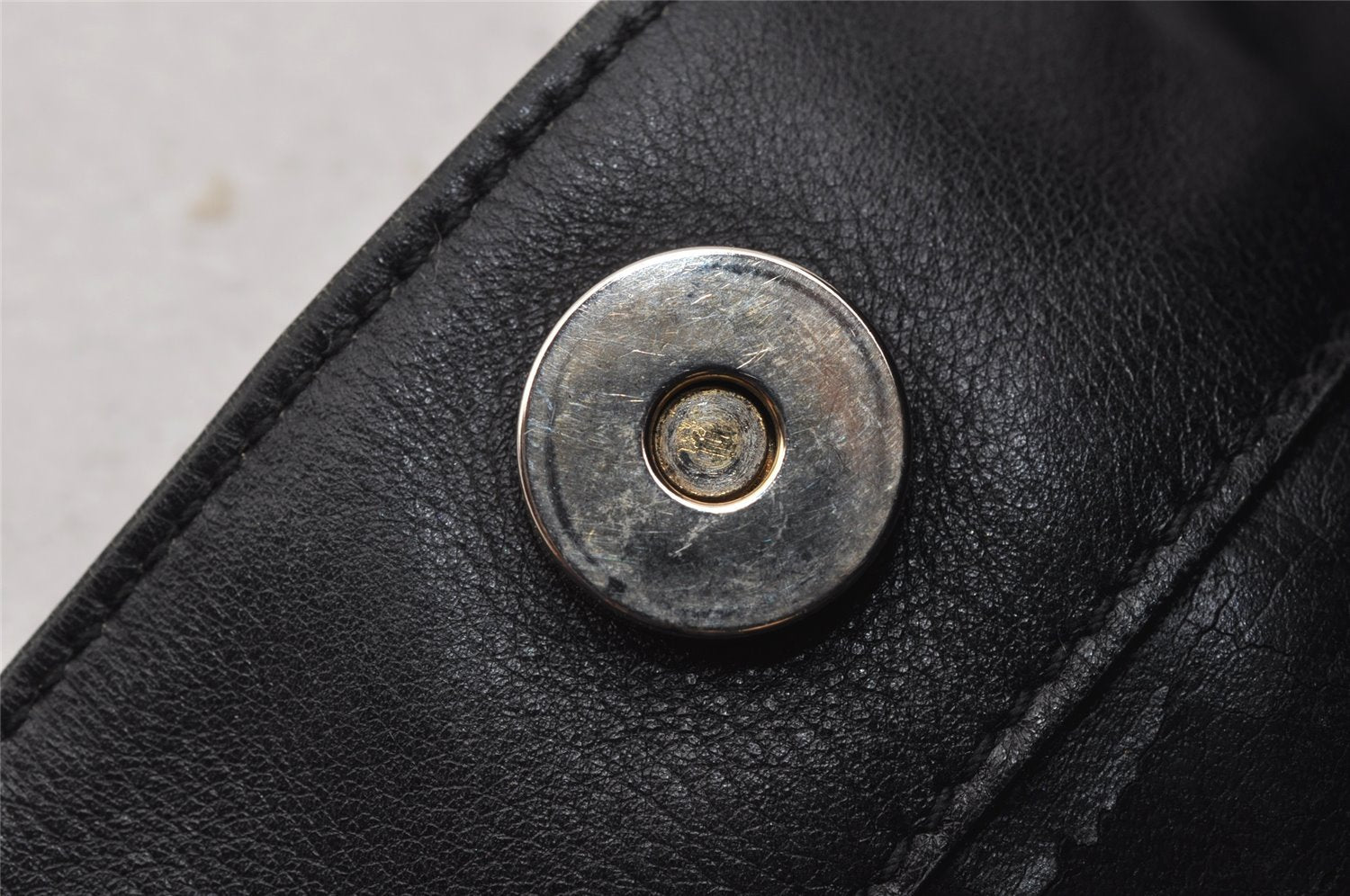 Authentic GUCCI Vintage Bamboo Shoulder Bag Purse Leather 0011638 Black 5267I