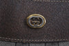 Authentic GUCCI Web Sherry Line Shoulder Tote Bag GG PVC Leather Brown 5268I