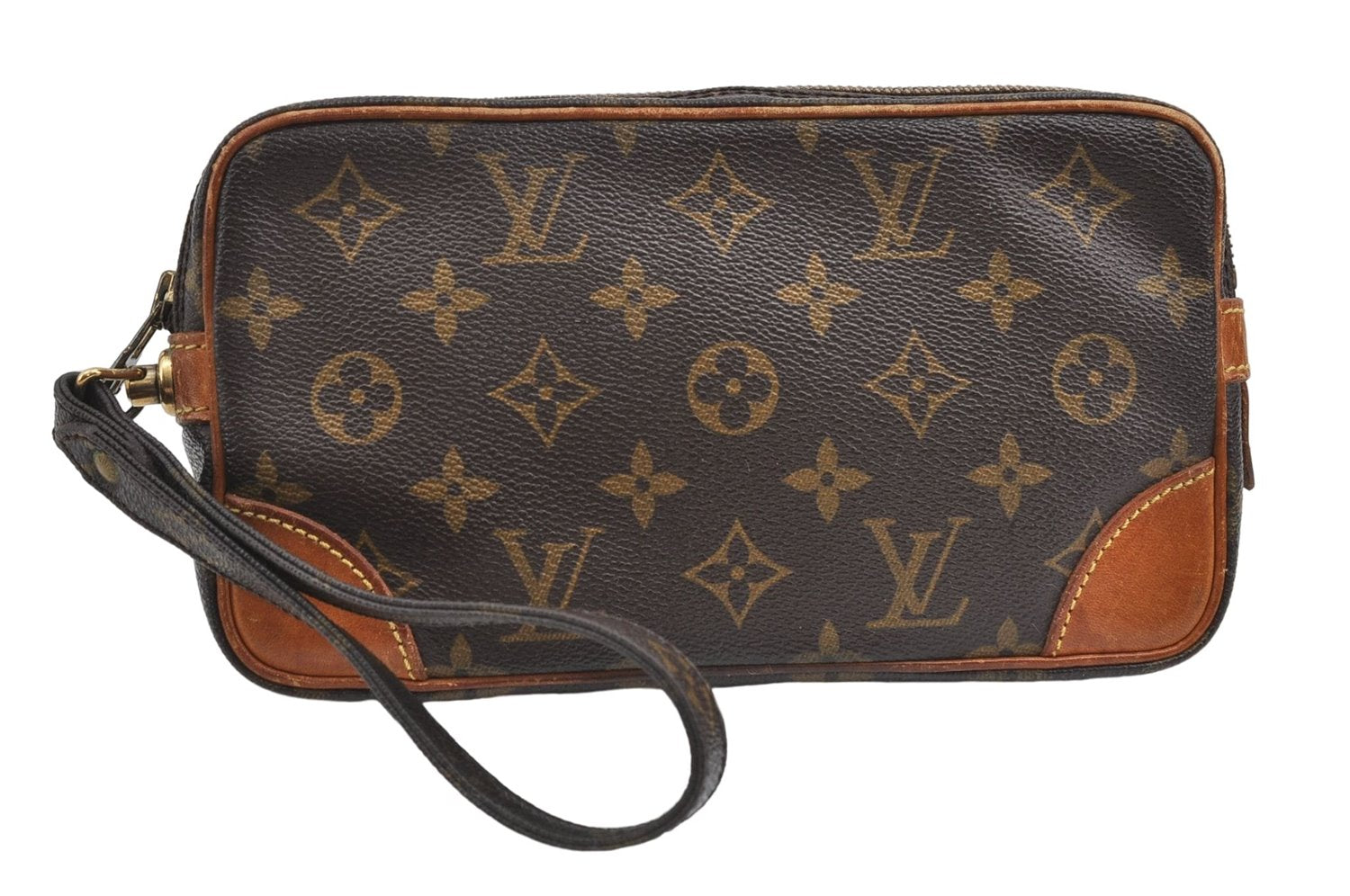 Auth Louis Vuitton Monogram Marly Dragonne PM Clutch Hand Bag M51827 LV 5269D
