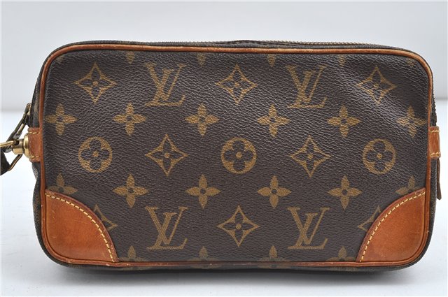 Auth Louis Vuitton Monogram Marly Dragonne PM Clutch Hand Bag M51827 LV 5269D