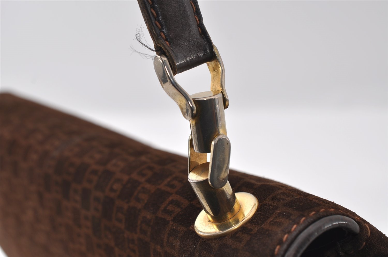 Authentic GUCCI Square GG Suede Leather Shoulder Hand Bag Purse Brown 5269I