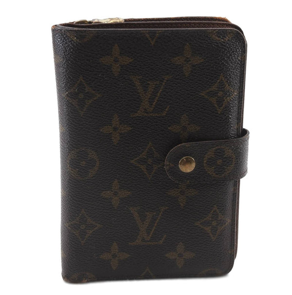 Authentic LOUIS VUITTON Monogram Porte Papier Zip Bifold Wallet M61207 LV 5270C