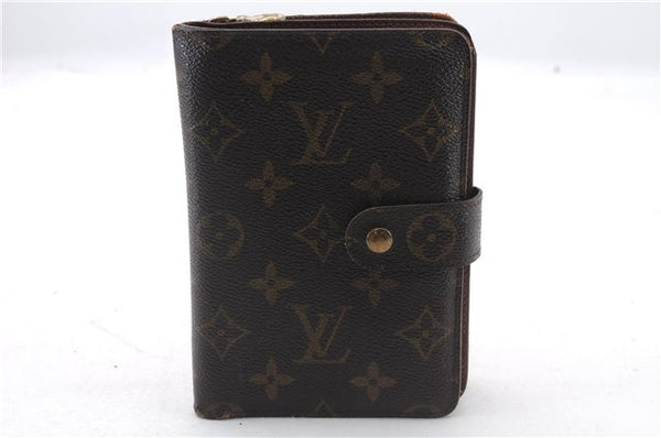 Authentic LOUIS VUITTON Monogram Porte Papier Zip Bifold Wallet M61207 LV 5270C