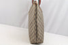 Authentic GUCCI Web Sherry Line GG Plus Tote Bag GG PVC Leather Brown 5270I