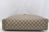 Authentic GUCCI Web Sherry Line GG Plus Tote Bag GG PVC Leather Brown 5270I