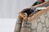 Authentic GUCCI Web Sherry Line GG Plus Tote Bag GG PVC Leather Brown 5270I