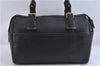 Authentic BURBERRY Vintage Leather Hand Boston Bag Black 5271C