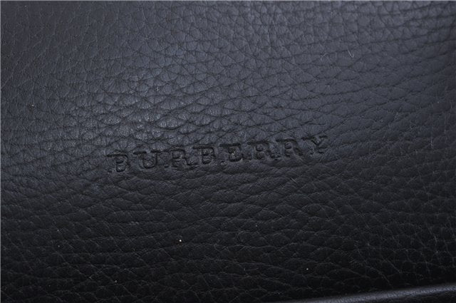 Authentic BURBERRY Vintage Leather Hand Boston Bag Black 5271C