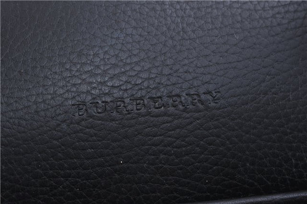 Authentic BURBERRY Vintage Leather Hand Boston Bag Black 5271C