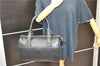 Authentic BURBERRY Vintage Leather Hand Boston Bag Black 5271C