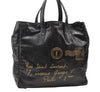 Authentic YVES SAINT LAURENT Y Mail Shoulder Tote Bag Enamel 188651 Black 5271E