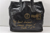 Authentic YVES SAINT LAURENT Y Mail Shoulder Tote Bag Enamel 188651 Black 5271E