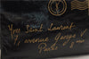 Authentic YVES SAINT LAURENT Y Mail Shoulder Tote Bag Enamel 188651 Black 5271E