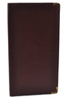 Authentic Cartier Must de Cartier Long Wallet Purse Leather Bordeaux Red 5272C