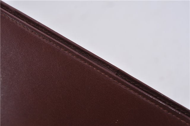 Authentic Cartier Must de Cartier Long Wallet Purse Leather Bordeaux Red 5272C