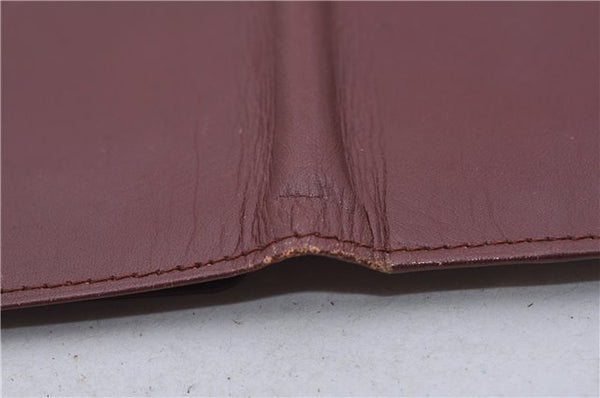 Authentic Cartier Must de Cartier Long Wallet Purse Leather Bordeaux Red 5272C