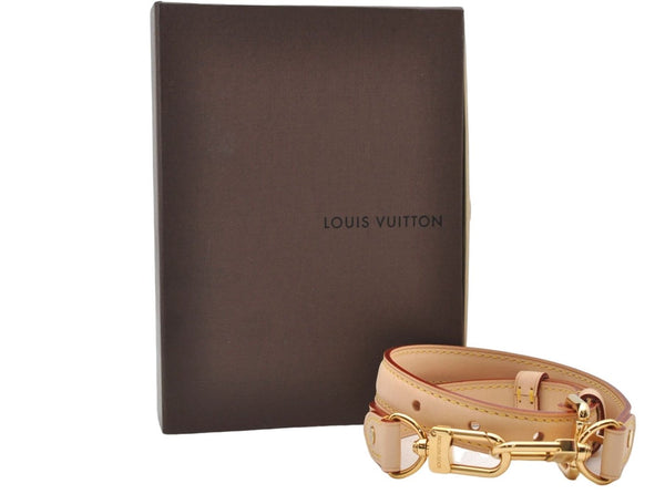 Authentic Louis Vuitton Leather Shoulder Strap Beige 21.9-26.6" LV Box 5273D