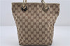 Authentic GUCCI Shoulder Tote Bag GG Canvas Leather 120840 Brown Ivory 5273E
