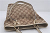 Authentic GUCCI Shoulder Tote Bag GG Canvas Leather 120840 Brown Ivory 5273E