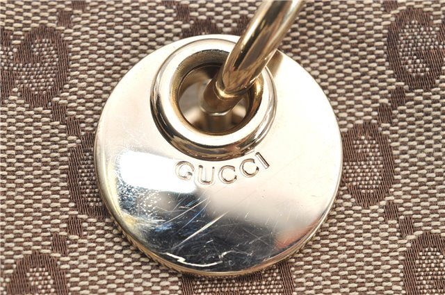 Authentic GUCCI Shoulder Tote Bag GG Canvas Leather 120840 Brown Ivory 5273E