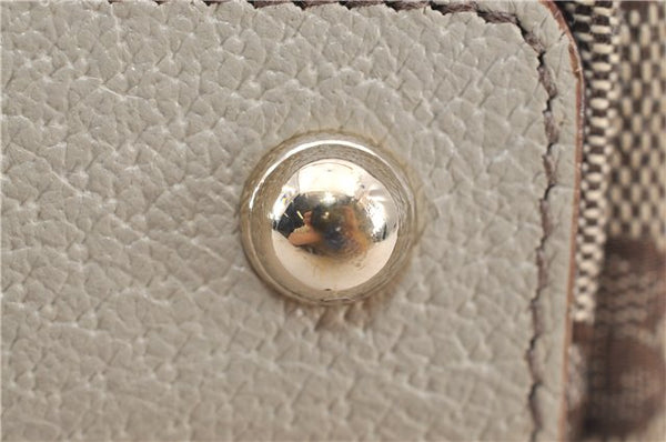 Authentic GUCCI Shoulder Tote Bag GG Canvas Leather 120840 Brown Ivory 5273E