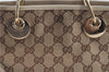 Authentic GUCCI Shoulder Tote Bag GG Canvas Leather 120840 Brown Ivory 5273E